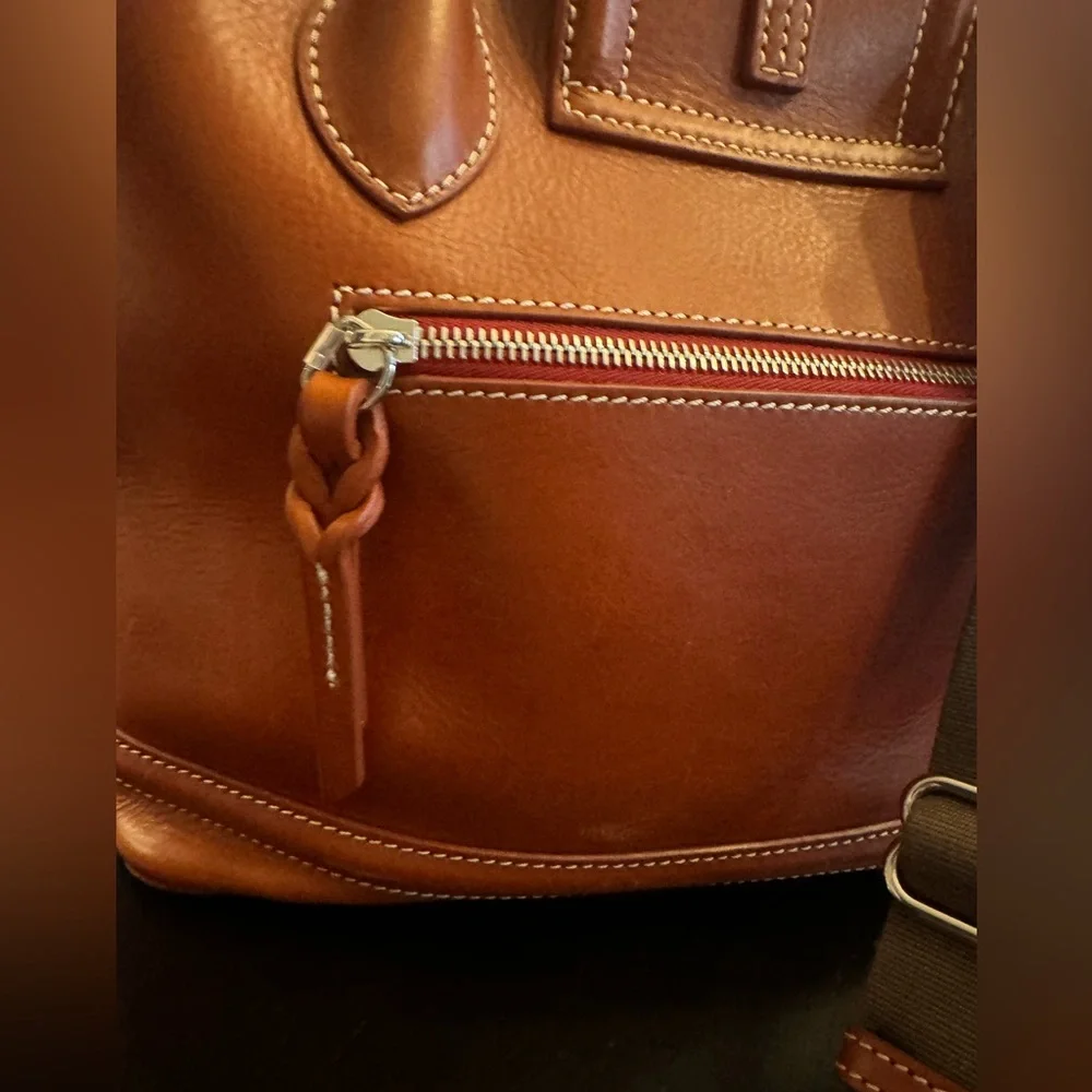 Dooney & Bourke Cognac Brown Leather Satchel